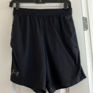 Men’s medium under armor heat gear fitted black shorts size medium.